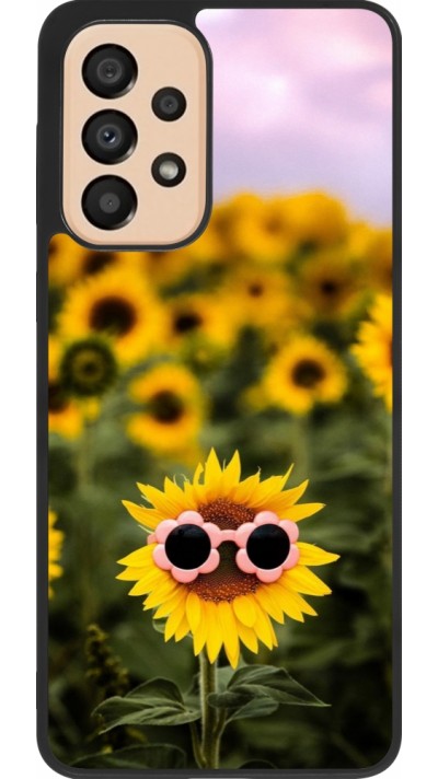 Samsung Galaxy A33 5G Case Hülle - Silikon schwarz Sunflower with glasses Spring 2026