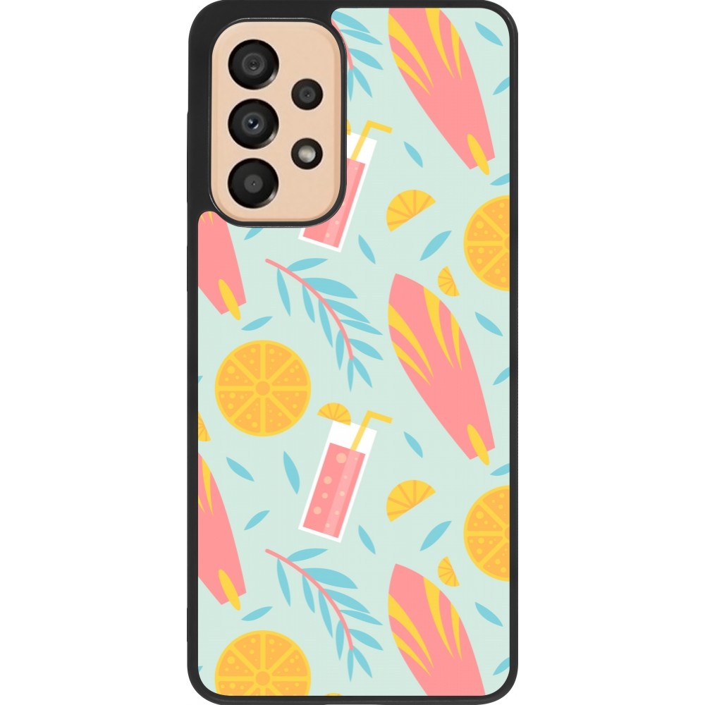 Samsung Galaxy A33 5G Case Hülle - Silikon schwarz Summer 2025 Pattern citron