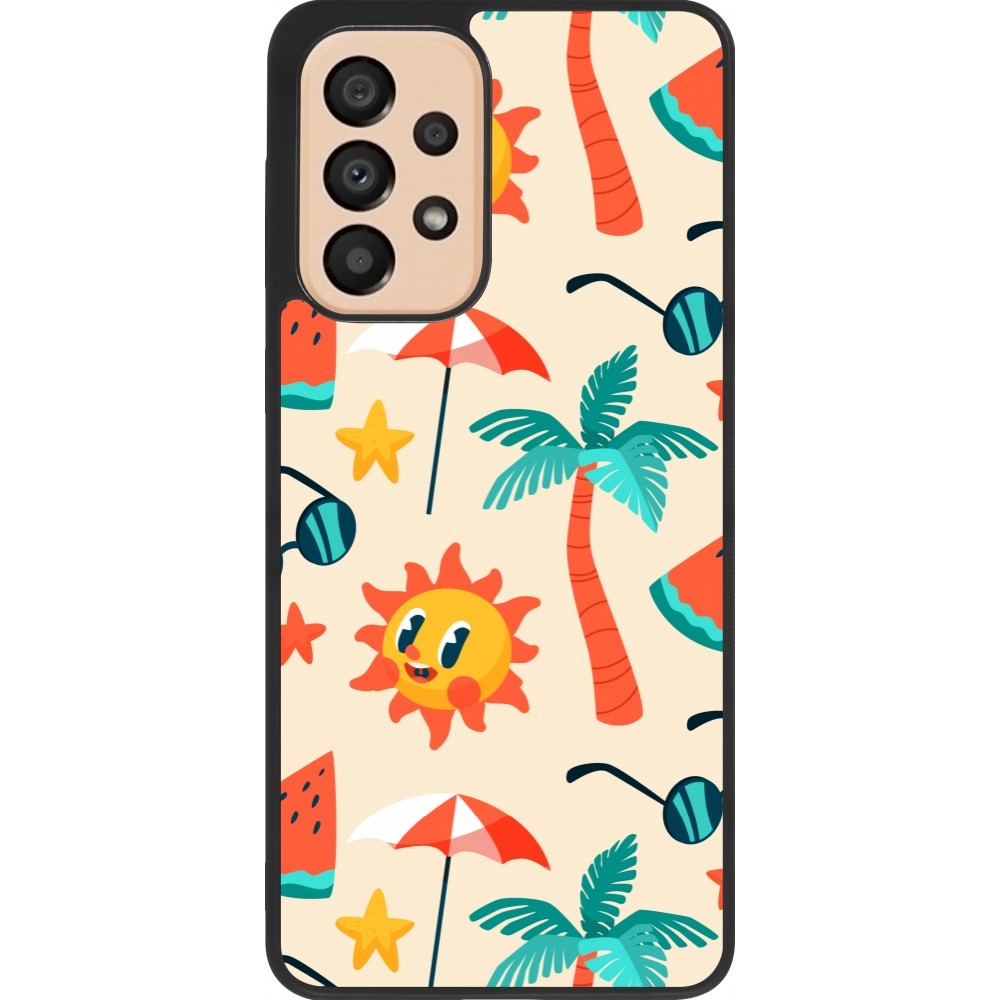 Samsung Galaxy A33 5G Case Hülle - Silikon schwarz Summer 2025 Pattern soleil
