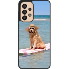 Coque Samsung Galaxy A33 5G - Silicone rigide noir Summer Dog on Paddle