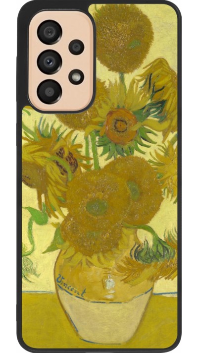 Samsung Galaxy A33 5G Case Hülle - Silikon schwarz Kunstbild - Sonnenblumen  - Van Gogh