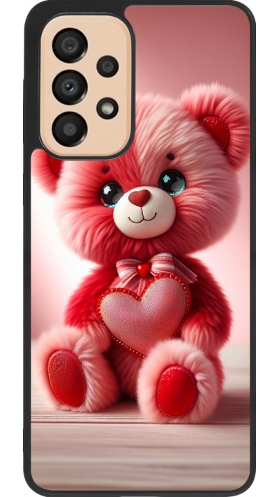 Samsung Galaxy A33 5G Case Hülle - Silikon schwarz Valentin 2024 Rosaroter Teddybär