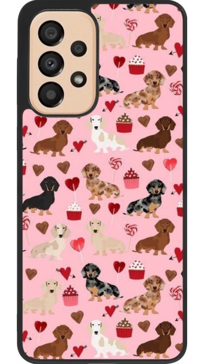 Samsung Galaxy A33 5G Case Hülle - Silikon schwarz Valentine 2024 puppy love