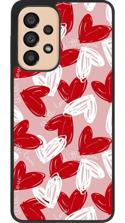 Samsung Galaxy A33 5G Case Hülle - Silikon schwarz Valentine 2024 with love heart