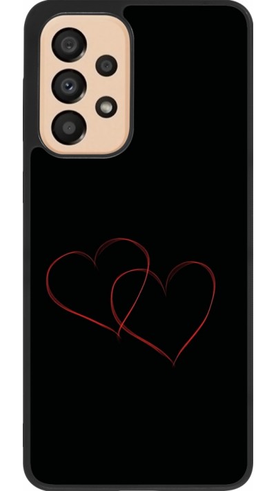 Samsung Galaxy A33 5G Case Hülle - Silikon schwarz Valentine 2023 attached heart