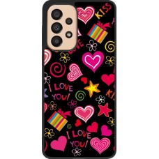 Samsung Galaxy A33 5G Case Hülle - Silikon schwarz Valentine 2023 love symbols