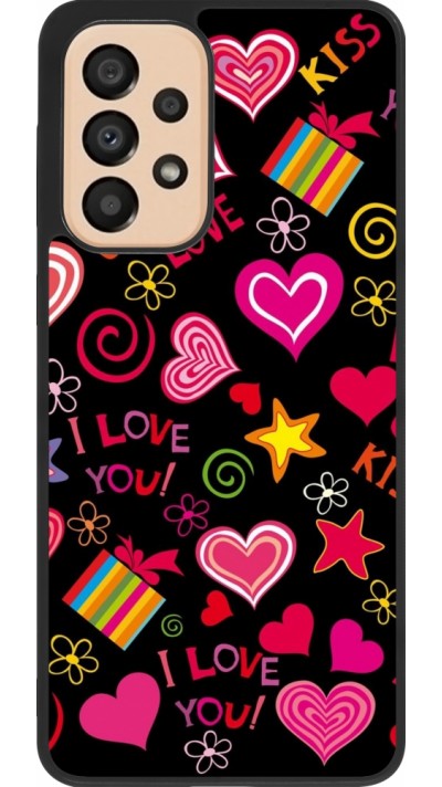 Samsung Galaxy A33 5G Case Hülle - Silikon schwarz Valentine 2023 love symbols