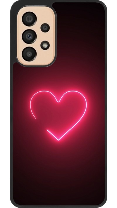 Samsung Galaxy A33 5G Case Hülle - Silikon schwarz Valentine 2023 single neon heart