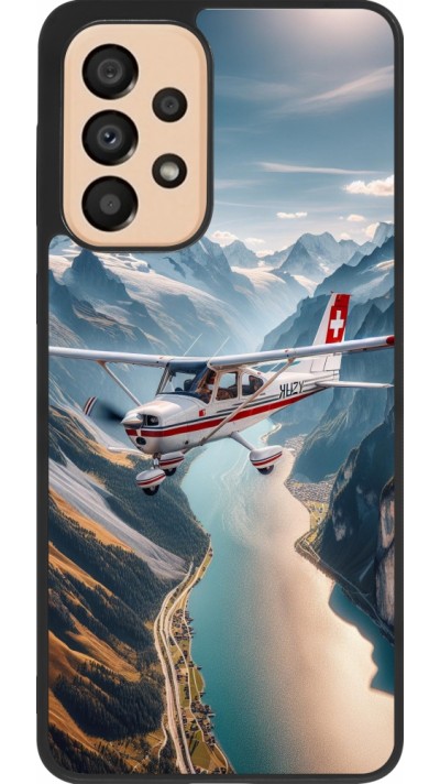 Samsung Galaxy A33 5G Case Hülle - Silikon schwarz Schweizer Alpenflug