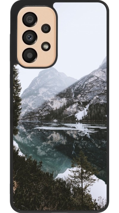 Samsung Galaxy A33 5G Case Hülle - Silikon schwarz Winter 22 snowy mountain and lake