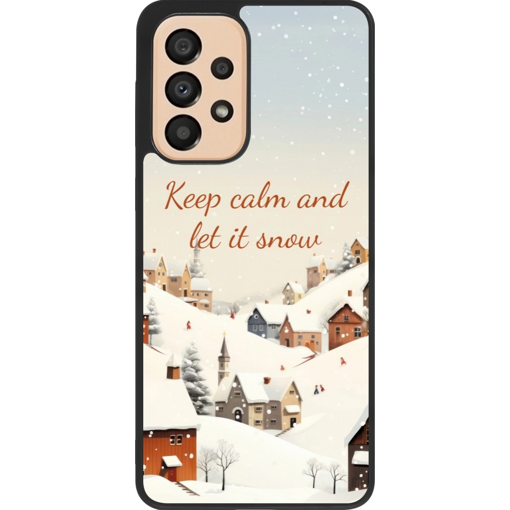 Samsung Galaxy A33 5G Case Hülle - Silikon schwarz Winter 25 Winter Keep calm and let it snow