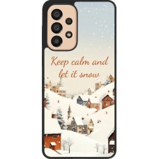 Samsung Galaxy A33 5G Case Hülle - Silikon schwarz Winter 25 Winter Keep calm and let it snow