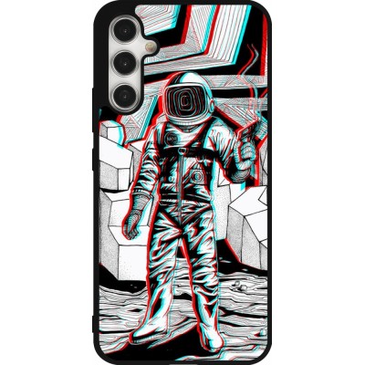 Samsung Galaxy A34 5G Case Hülle - Silikon schwarz Anaglyph Astronaut