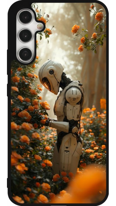 Coque Samsung Galaxy A34 5G - Silicone rigide noir Astronaut flowers 2025