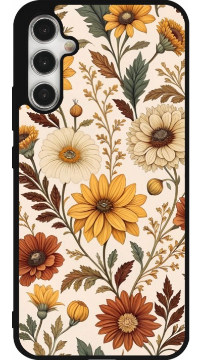 Samsung Galaxy A34 5G Case Hülle - Silikon schwarz Autumn 25 Flower pattern