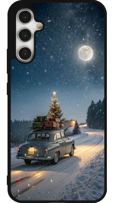 Samsung Galaxy A34 5G Case Hülle - Silikon schwarz Christmas 25 Car with Tree Xmas