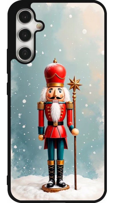 Samsung Galaxy A34 5G Case Hülle - Silikon schwarz Christmas 25 Nutcracker Snow