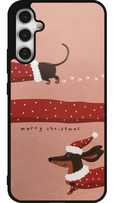 Samsung Galaxy A34 5G Case Hülle - Silikon schwarz Christmas 25 Teckel Merry Xmas