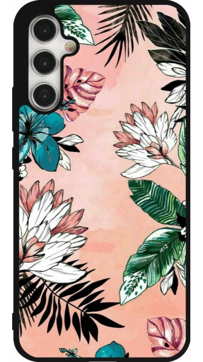 Coque Samsung Galaxy A34 5G - Silicone rigide noir Flowers Artprint