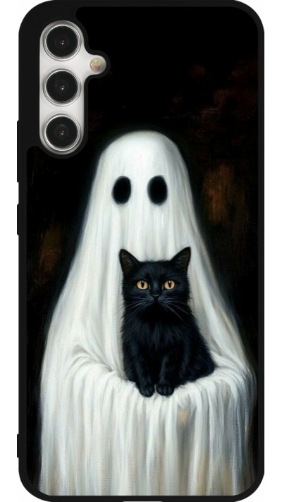Samsung Galaxy A34 5G Case Hülle - Silikon schwarz Halloween 2025 Ghost with black cat