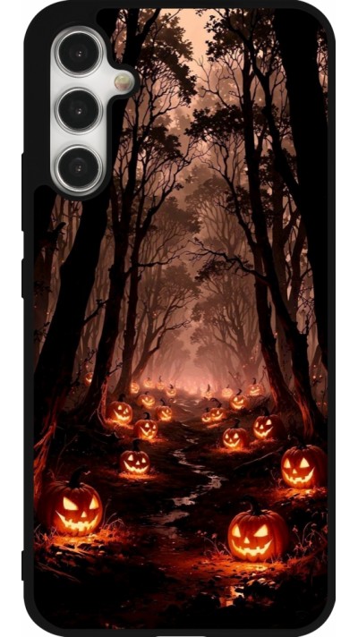 Samsung Galaxy A34 5G Case Hülle - Silikon schwarz Halloween 2025 Road of Terrifying Pumpkins