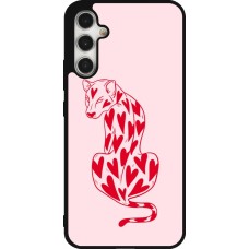 Samsung Galaxy A34 5G Case Hülle - Silikon schwarz Leopard with hearts 2026