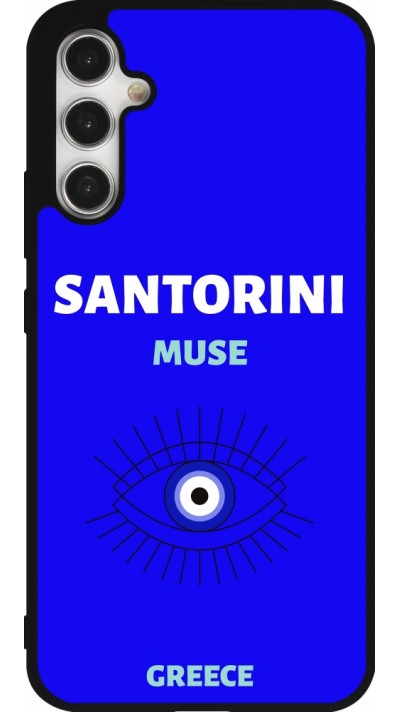Samsung Galaxy A34 5G Case Hülle - Silikon schwarz Pop Summer Destination Santorini
