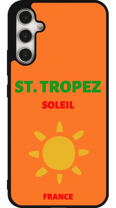 Samsung Galaxy A34 5G Case Hülle - Silikon schwarz Pop Summer Destination St-Tropez