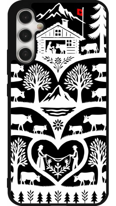 Coque Samsung Galaxy A34 5G - Silicone rigide noir Poya Suisse 2 noir