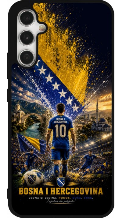 Coque Samsung Galaxy A34 5G - Silicone rigide noir Football Bosnie-Herzégovine splash 2026