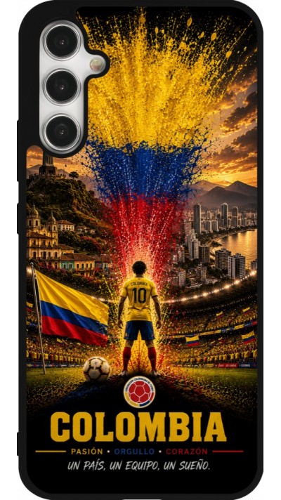 Coque Samsung Galaxy A34 5G - Silicone rigide noir Football Colombie splash 2026