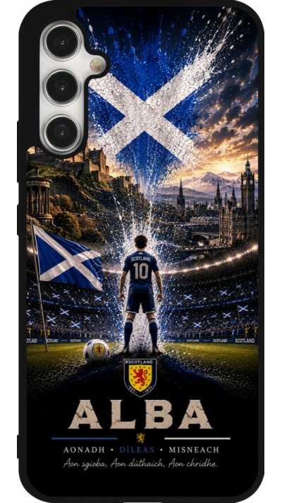 Coque Samsung Galaxy A34 5G - Silicone rigide noir Football Écosse splash 2026