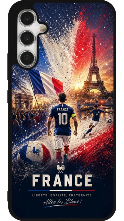 Coque Samsung Galaxy A34 5G - Silicone rigide noir Football France splash 2026