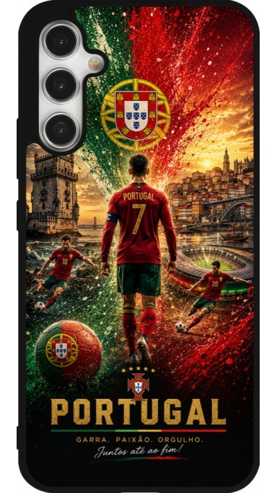 Coque Samsung Galaxy A34 5G - Silicone rigide noir Football Portugal splash 2026