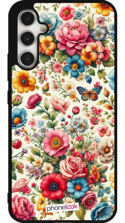 Samsung Galaxy A34 5G Case Hülle - Silikon schwarz Spring 25 fruehling bluetend