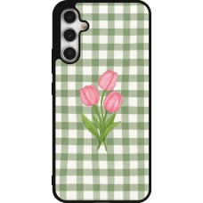 Samsung Galaxy A34 5G Case Hülle - Silikon schwarz Green vichy tulips Spring 2026