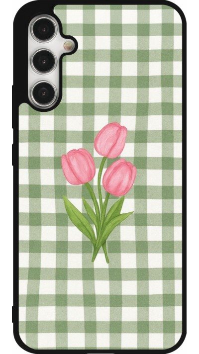 Samsung Galaxy A34 5G Case Hülle - Silikon schwarz Green vichy tulips Spring 2026