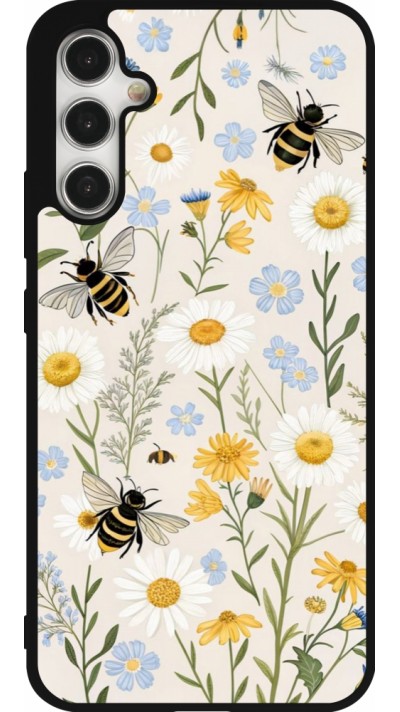 Samsung Galaxy A34 5G Case Hülle - Silikon schwarz Pattern bees Spring 2026