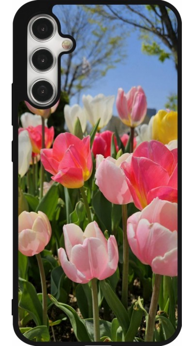 Samsung Galaxy A34 5G Case Hülle - Silikon schwarz Tulips Spring 2026