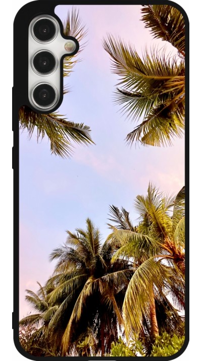 Samsung Galaxy A34 5G Case Hülle - Silikon schwarz Summer 2023 palm tree vibe