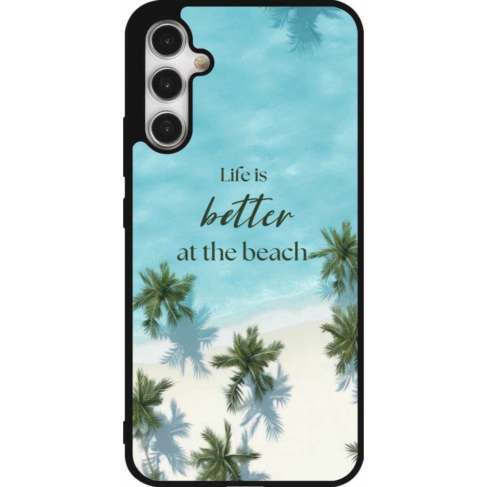 Samsung Galaxy A34 5G Case Hülle - Silikon schwarz Summer 2025 Life is better at the beach