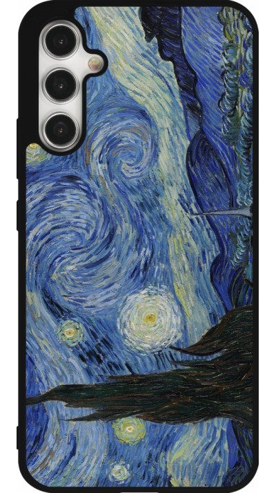 Samsung Galaxy A34 5G Case Hülle - Silikon schwarz Kunstbild - Sternennacht - Van Gogh