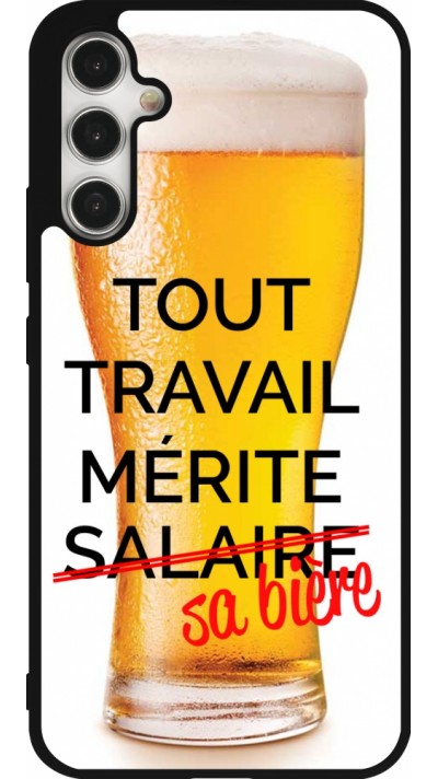 Coque Samsung Galaxy A34 5G - Silicone rigide noir Tout travail mérite sa bière