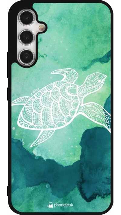 Samsung Galaxy A34 5G Case Hülle - Silikon schwarz Turtle Aztec Watercolor