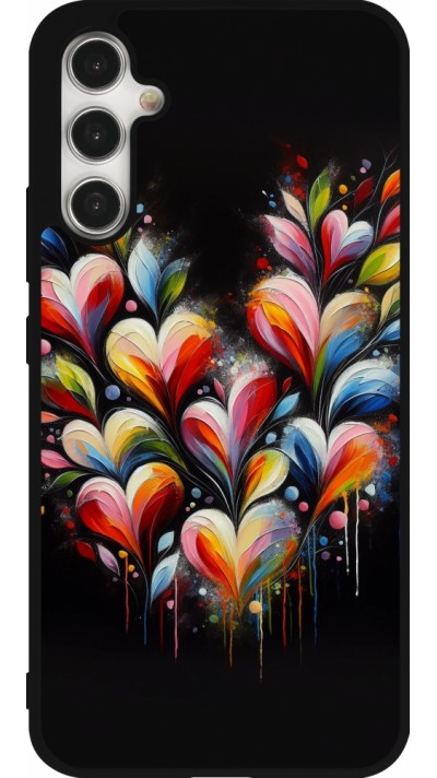 Samsung Galaxy A34 5G Case Hülle - Silikon schwarz Valentin 2024 Schwarzes Herz Abstrakt