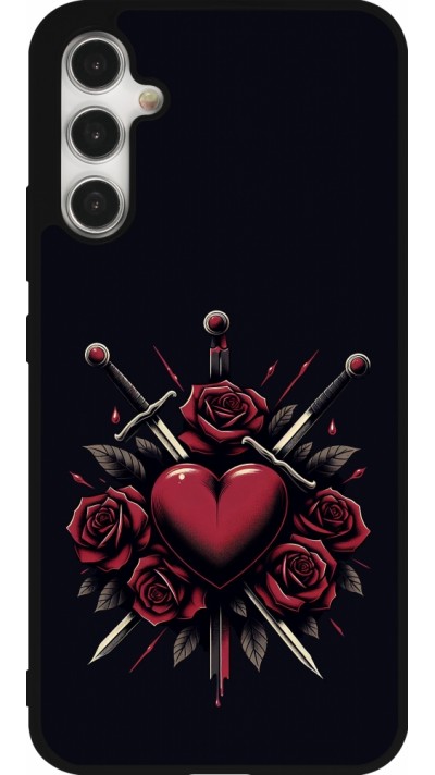 Samsung Galaxy A34 5G Case Hülle - Silikon schwarz Valentine 2024 gothic love