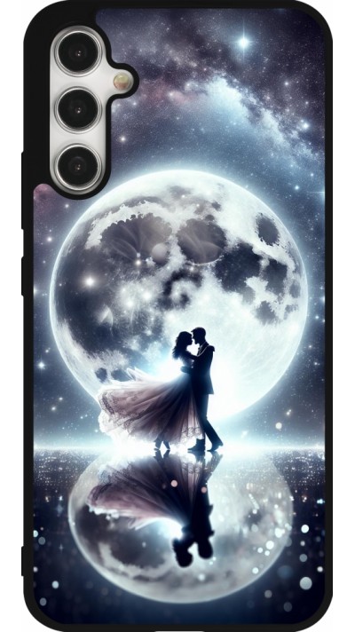 Samsung Galaxy A34 5G Case Hülle - Silikon schwarz Valentin 2024 Liebe unter dem Mond