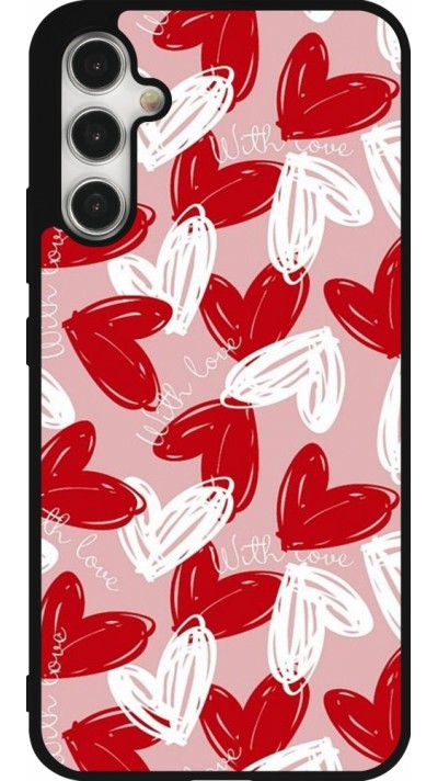 Samsung Galaxy A34 5G Case Hülle - Silikon schwarz Valentine 2024 with love heart