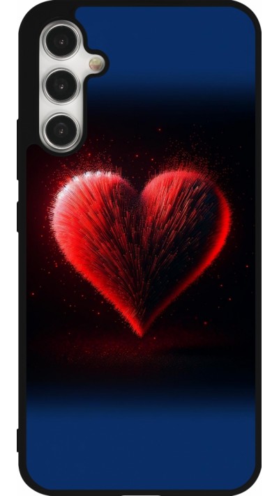 Coque Samsung Galaxy A34 5G - Silicone rigide noir Valentine 2025 coeur rouge