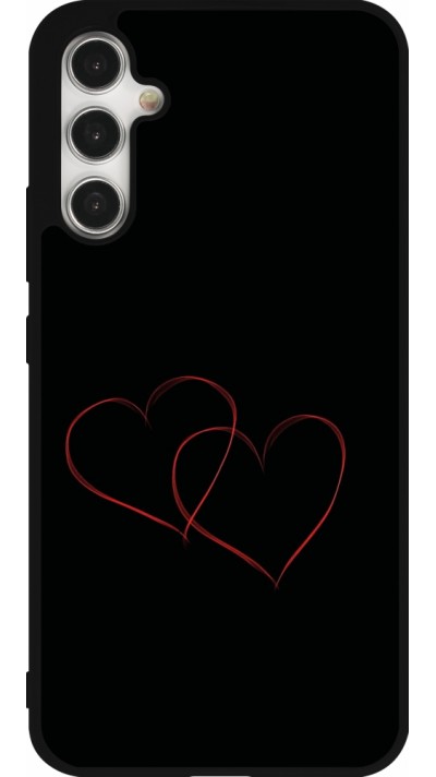 Samsung Galaxy A34 5G Case Hülle - Silikon schwarz Valentine 2023 attached heart